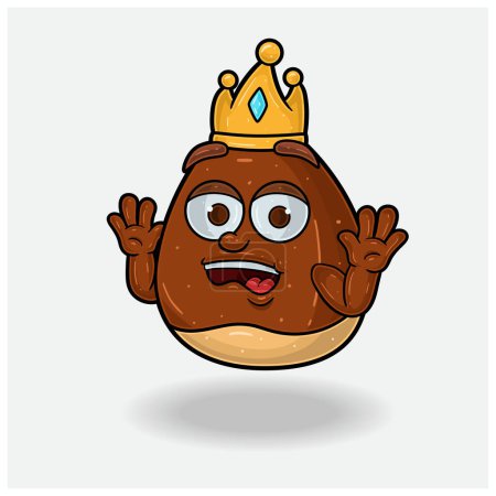 Chestnut Mascot Character Cartoon With Shocked expression. For brand, label, packaging and product. 