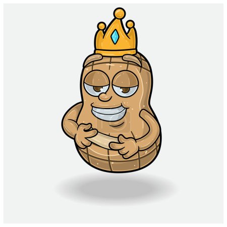 Peanut Mascot Character Cartoon With Love traf den Gesichtsausdruck. Für Marke, Etikett, Verpackung und Produkt.