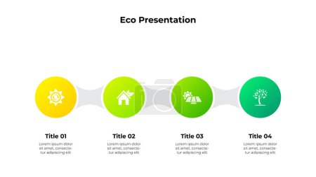 Illustration for Ecology infographic template. Environmentally friendly template with 4 options, part or templates. - Royalty Free Image