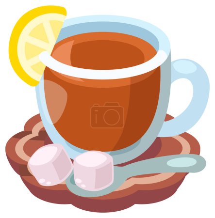 Illustration for Illustration of tea_cologne and cute simple cooking vector illustration - Royalty Free Image