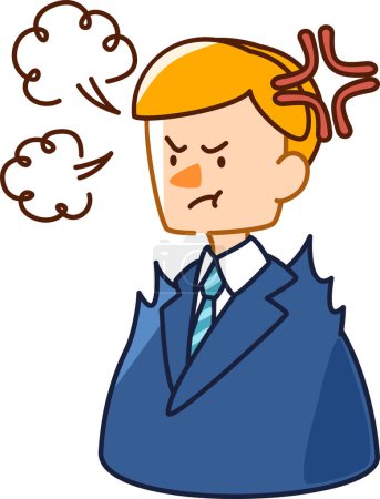 Illustration for Clip art of angry businessman man_cute - Royalty Free Image