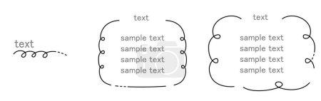 Ilustración de Conjunto de molduras de texto simple ao estilo de arame. - Imagen libre de derechos