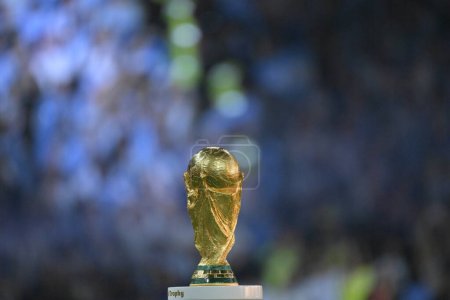 Photo for Doha-Qatar December 18, 2022, football world cup final, Argentina and France, Argentine cup champion THE FIFA WORLD CUP TROPHY - Royalty Free Image