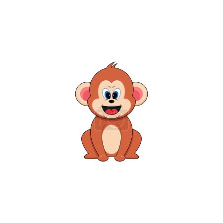 Téléchargez les photos : Graphismes vectoriels isolés de bébé singe mignon - en image libre de droit