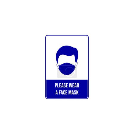 Téléchargez les photos : Please wear a face mask sign board vector graphics - en image libre de droit