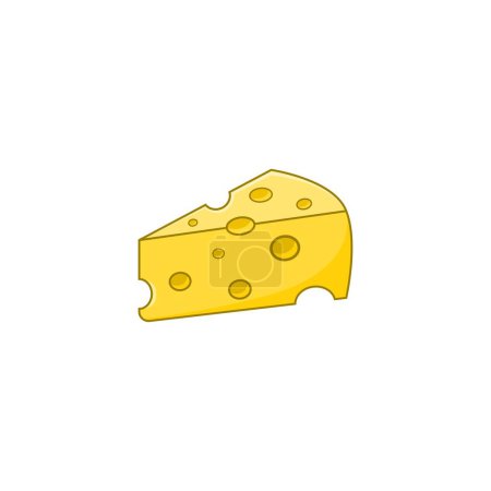 Isolated slice cheese vector graphics