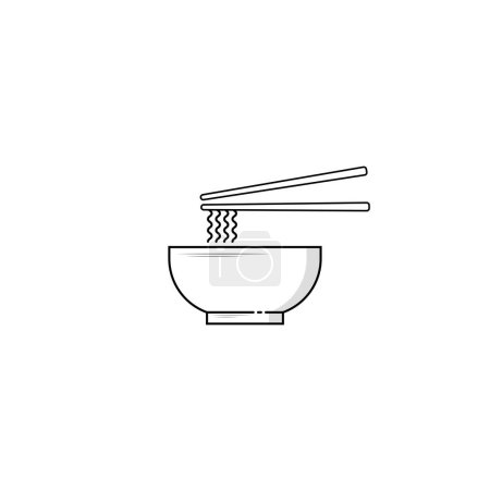 Téléchargez les photos : A bowl of noodles icon vector graphics - en image libre de droit