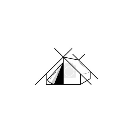 Téléchargez les photos : Icône de tente graphiques vectoriels isolés - en image libre de droit
