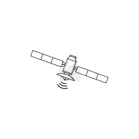 Illustration for Space satellite icon isolated vector graphics - Royalty Free Image