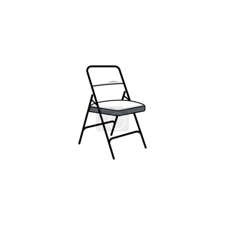 Téléchargez les photos : Icône de chaise pliante graphiques vectoriels isolés - en image libre de droit