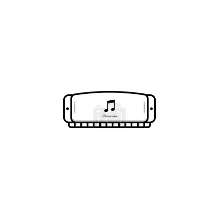 Illustration for Harmonica icon isolated vector graphics - Royalty Free Image