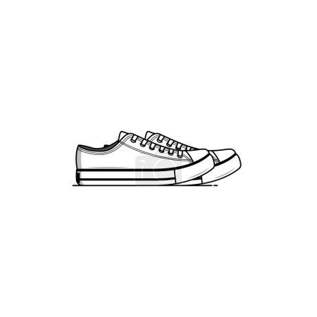 Téléchargez les illustrations : Sneakers chaussures isolées graphiques vectoriels - en licence libre de droit