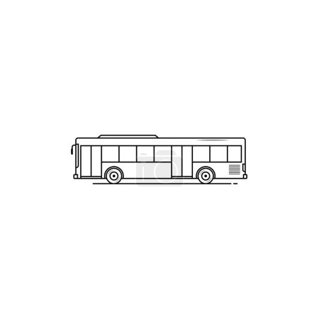 Téléchargez les illustrations : Icône de bus de ville graphiques vectoriels isolés - en licence libre de droit