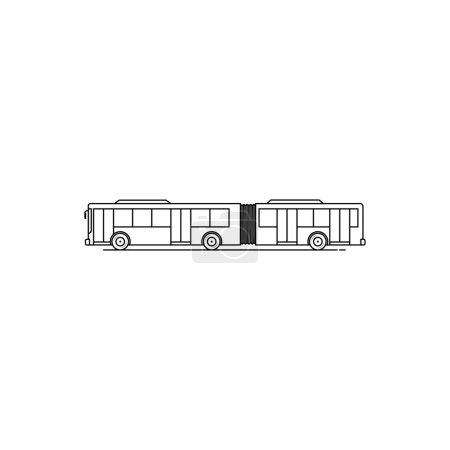 Illustration for Articulated bus icon vector graphics - Royalty Free Image