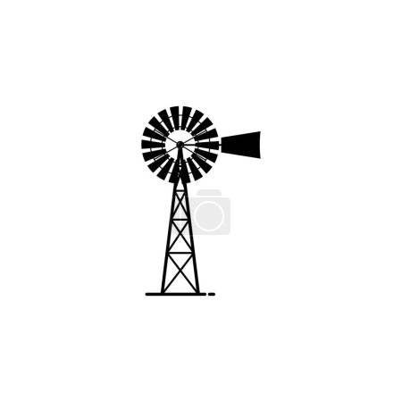 Téléchargez les photos : Vieux moulin à vent icône graphiques vectoriels - en image libre de droit