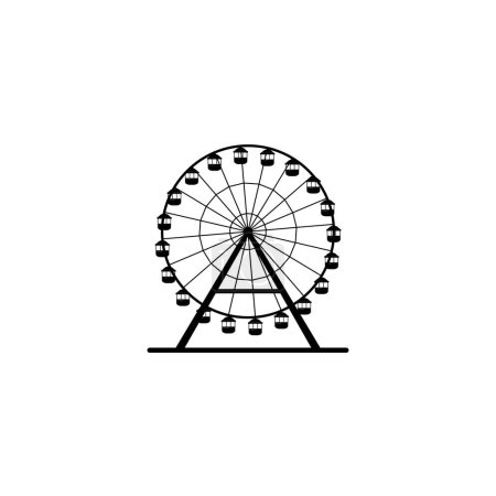 Téléchargez les illustrations : Parc d'attractions ferris grande roue icône graphiques vectoriels - en licence libre de droit