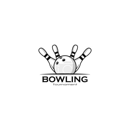 Téléchargez les photos : Graphismes vectoriels de conception de logo de tournoi de bowling - en image libre de droit