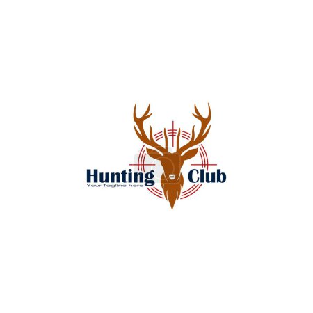 Téléchargez les photos : Tête de cerf ou logo de club de chasse graphiques vectoriels - en image libre de droit