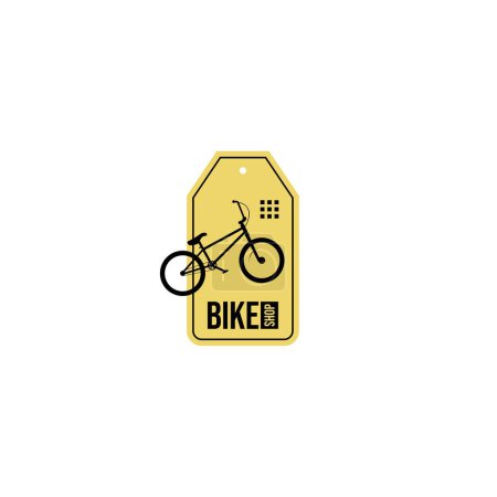 Téléchargez les illustrations : Magasin de vélo logo design graphiques vectoriels - en licence libre de droit