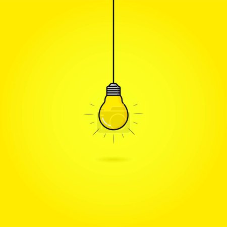 Hanging light bulb vector graphics