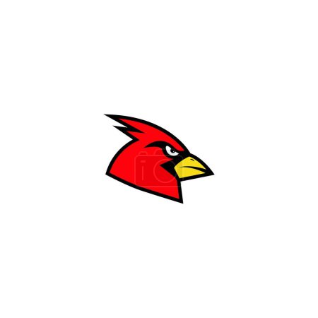 Illustration for Red cardinal head logo vector graphics - Royalty Free Image