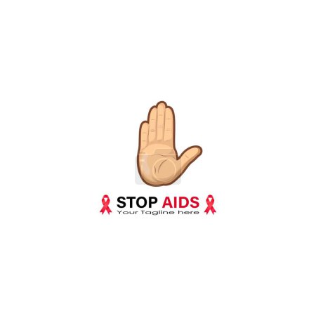 Téléchargez les photos : Stop aides logo graphiques vectoriels - en image libre de droit