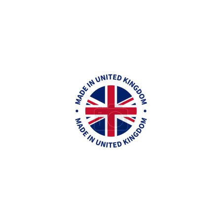 Téléchargez les photos : Logo fabriqué au Royaume-Uni, graphismes vectoriels d'étiquettes circulaires - en image libre de droit