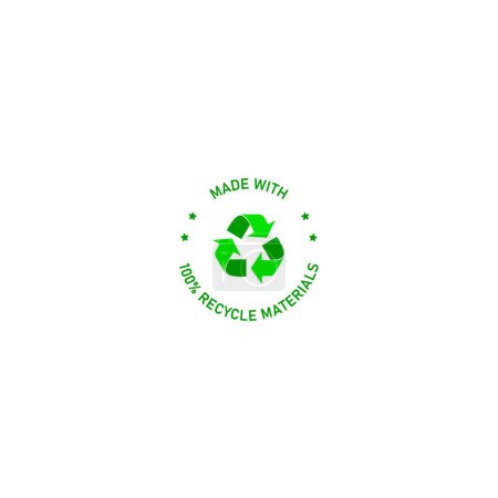 Téléchargez les photos : Fabriqué avec 100 % de matériaux recyclables logo, étiquettes circulaires graphiques vectoriels - en image libre de droit