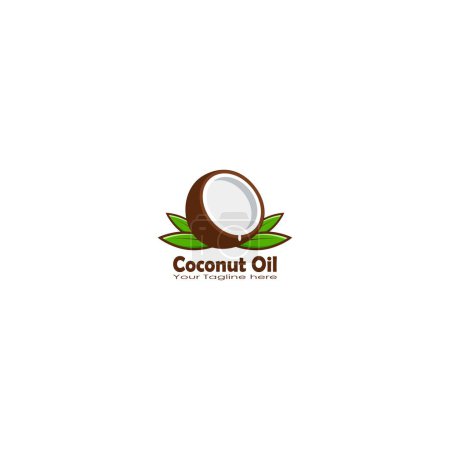Téléchargez les photos : Graphiques vectoriels du logo de l'huile de coco - en image libre de droit