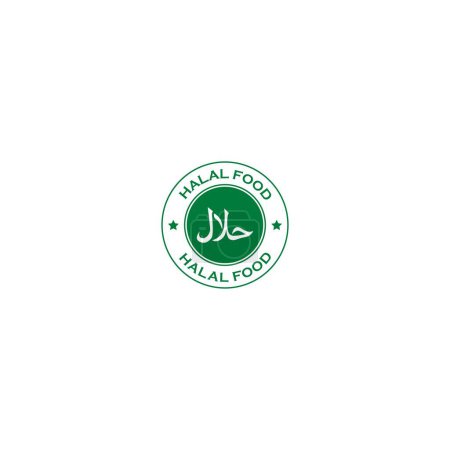 Téléchargez les photos : Logo alimentaire halal, graphismes vectoriels d'étiquettes alimentaires halal - en image libre de droit