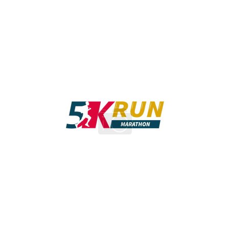 Téléchargez les photos : Logo 5k run, graphismes vectoriels du logo marathon - en image libre de droit