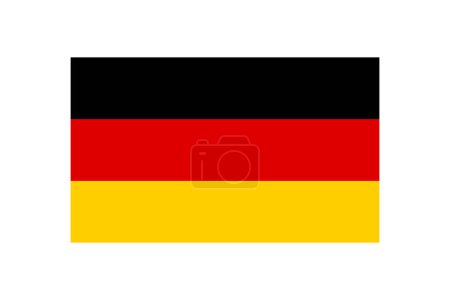 Téléchargez les illustrations : Drapeau de l'Allemagne, drapeau allemand en proportion 3 : 5, élément vectoriel simple sur fond blanc - en licence libre de droit