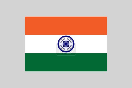 Flagge von Indien, indische Flagge im Verhältnis 2: 3, Tiranga, Vektordesign-Element auf grauem Hintergrund