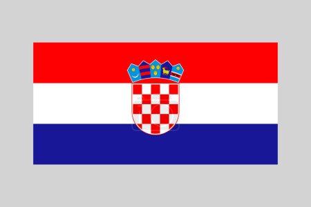 Nationalflagge Kroatiens, kroatische Flagge im Verhältnis 1 zu 2, Vektordesign-Element mit grauem Hintergrund