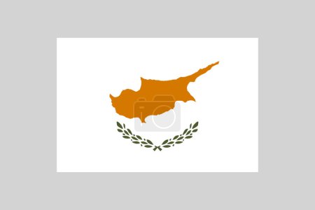 Nationalflagge Zyperns im Verhältnis 1 zu 2, Vektor-Designelement mit grauem Hintergrund