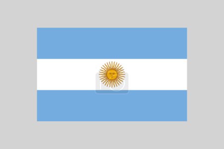 Téléchargez les illustrations : Drapeau de l'Argentine, drapeau argentin en 5 à 8 proportions, élément vectoriel avec un fond gris - en licence libre de droit