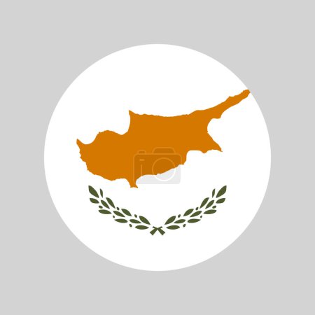 Cyprus country flag icon, round with cypriot national flag colors, circle vector icon