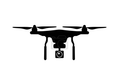 Drone cámara aérea icono negro diseño gráfico logo vector ilustración
