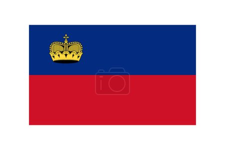 Flagge von Liechtenstein, Flagge im Verhältnis 3: 5, Vektor-Designelement auf weißem Hintergrund