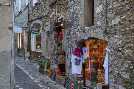 Photo for Saint-Paul de Vence, France - August 11, 2023 - Shops and art galleries line the narrow roads in the medieval hilltop village of St Paul de Vence - Royalty Free Image