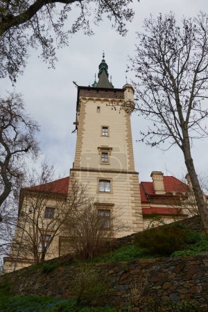 Pruhonice, Czech Republic - March 29, 2024 - The Pruhonice castle near Prague at the beginning of spring                               
