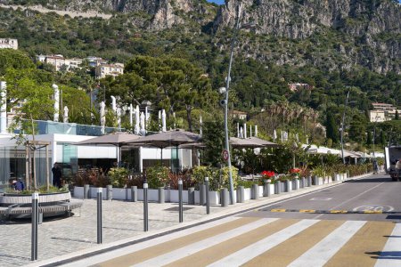 Beaulieu sur Mer, France - May 10, 2024 - A picturesque marina with yachts in Beaulieu sur Mer in the south of France, near Nice                               