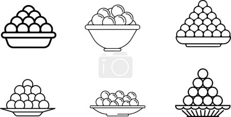 Ilustración de India dulces cocina ladu con fondo blanco - Imagen libre de derechos
