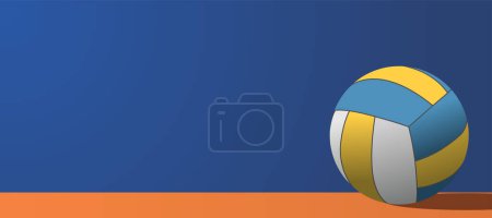 Photo for Colored volleyball ball touching the volleyball net outdoors - Royalty Free Image