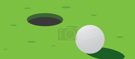 Photo for Golf ball and playing golf on green ground - Royalty Free Image