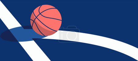 Photo for Basketball ball in the air going to the hoop. - Royalty Free Image