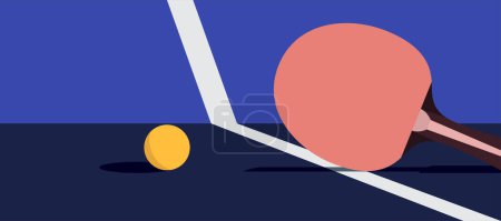 Illustration for Racket and ball for playing ping pong - Royalty Free Image