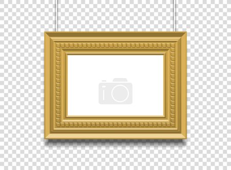 Foto de Marco de oro para el cuadro de arte o pintura sobre fondo transparente maqueta hasta - Imagen libre de derechos