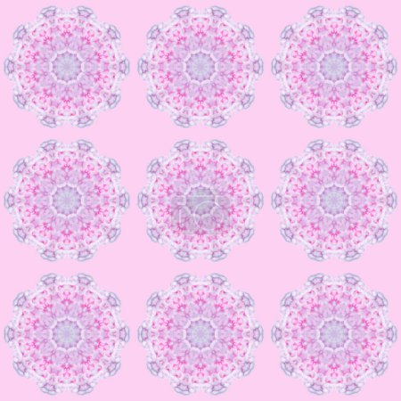 Photo for Tile texture from pink round mandalas. - Royalty Free Image