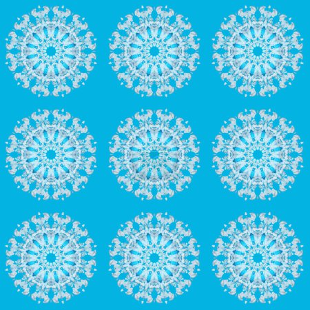 Téléchargez les photos : Tile. Background, texture of blue snowflakes in pastel colors. - en image libre de droit